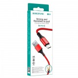 Borofone BX54 MicroUSB - USB-A textil bevonatú kábel 1m piros-fekete (1375736) (Borofone1375736) - Adatkábel