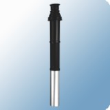 Bosch 100/150 mm-es függőleges égéstermék-elvezető készlet, fekete kivitel, L=1290 mm (AZB 633/1)