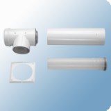 Bosch 100/150 mm-es vízszintes bekötőkészlet kéménybe kötésig, L=630 mm (AZB 869/1)