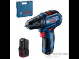 Bosch GSR 12V-30 Akkus fúrócsavarozó, 2x2.0Ah, 30Nm, max. 10mm, Karbonmentes, koffer