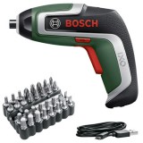 Bosch IXO 7 Akkumulátoros csavarozó + Bitkészlet (32 darabos) (06039E000B)