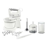 Bosch MFQ36490, 450W, 5 fokozat, Turbó funkció, Fehér, Konyhai mixer keverőtállal