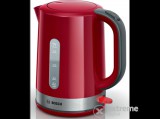 Bosch TWK6A514 vízforraló, 2200W, 1.7L, rejtett fűtőszál, piros-inox