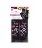 Bottari My Star - biztonsági övpárna, fekete, rózsaszín virágmintás - párban