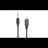 Boya BY-K1 3.5mm Jack - Lightning adapter kábel - Fekete (BY-K1)
