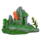 BOYU Akváriumi dekoráció 2171 - zöld szikla növényekkel