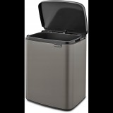 Brabantia Bo Waste Bin hulladékgyűjtő felnyitható, Soft-Close fedéllel, műanyag tartály, 12L - C méret, acél, platinaszürke - 230387 (230387)