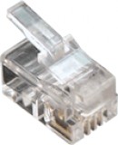 Brand 4P4C dugasz moduláris 4P4C dugasz, RJ10 moduláris, réz érintkezők, lapos kábelhez.