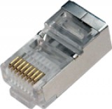Brand 8P8C fémárnyékolt dugasz CAT.5 8P8C, Cat5, RJ-45, krimpelhető moduláris dugó, árnyékolt, flexibilis UTP kábelhez.