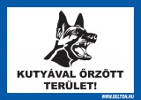 Brand KUTYÁVAL ÖRZÖTT TERÜLET!, A4 matrica üvegre.
