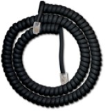 Brand Telefon kézibeszélő zsinór 3,6m fekete Szerelt. rugós, spirális kábel, 3.6 m, fekete, 4P4C csatlakozó dugók.
