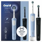 Braun Oral-B Vitality Pro Duo Felnőtt Forgó-oszcilláló Fekete, Kék, Fehér Elektromos fogkefe