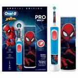 Braun Oral-B Vitality Pro Kids Spiderman Gyerek Forgó-oszcilláló fogkefe Kék, Vörös