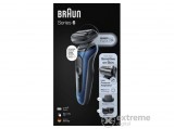 Braun Series 6 61-B1500s Wet&Dry borotva, AutoSense, SensoFlex, 4 vágási fokozat, kiegészítő, utazótok, Kék