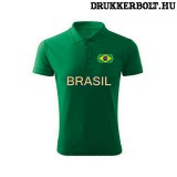 Brazília galléros rövidujjú póló - brazil szurkolói ingnyakú póló