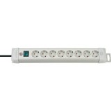Brennenstuhl 1955580100 Elosztó kapcsolóval 8 részes Fehér Védőérintkezős 1 db (1955580100)