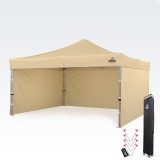 Brimo Alumínium promó sátor 4x4 m ALU EXCLUSIVE – 3 oldalfal, HEX 45 mm - Bézs