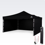 Brimo Alumínium promó sátor 4x4 m ALU EXCLUSIVE – 3 oldalfal, HEX 45 mm - Fekete