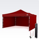 Brimo Alumínium promó sátor 4x4 m ALU EXCLUSIVE – 3 oldalfal, HEX 45 mm - Piros