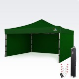 Brimo Alumínium promó sátor 4x4 m ALU EXCLUSIVE – 3 oldalfal, HEX 45 mm - Zöld