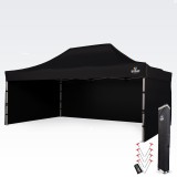 Brimo Reklámsátor 4x6 m Prémium (Alu) 3 oldallal – Gyorsan felállítható - Fekete