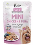 Brit Care Dog alutasak Mini Chicken & Tuna fillets in gravy 85 g | Alutasakos kutyaeledel