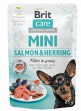 Brit Care Dog alutasak Mini Sterilised Salmon & Herring fillets 85 g | Alutasakos kutyaeledel