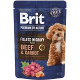 Brit Premium Dog alutasak Fillets in Gravy Beef & Carrot 85 g | Alutasakos kutyaeledel