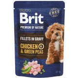 Brit Premium Dog alutasak Fillets in Gravy Chicken & Green Peas 85 g | Alutasakos kutyaeledel