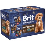Brit Premium Dog Multipack alutasak Fillets in Gravy 12x 85 g | Alutasakos kutyaeledel