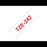 Brother laminated tape TZe-242 - Red on white (TZE242)