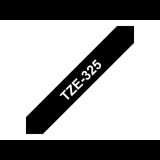 Brother laminated tape TZe-325 - White on black (TZE325)