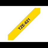Brother laminated tape TZe-621 - Black on yellow (TZE621)