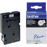 Brother P-touch TC-201 laminált P-touch szalag (12mm) Black on White 7,7m TC201