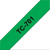 Brother TC701 Tape 12mm BLACK ON GREEN TAPE festékszalag fekete-zöld (TC701)