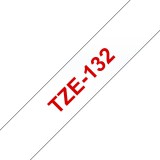 Brother TZe-132 laminált szalag (12mm) Red on Clear - 8m TZE132