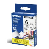 Brother TZE-211 8m laminált Black on White P-touch szalag (6mm)