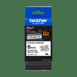 Brother TZE-S211 (6mm) - 8m fehér alapon fekete eredeti laminált P-touch szalag