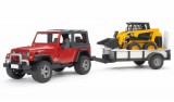 BRUDER Jeep Wrangler utánfutóval +CAT rakodó (02924)