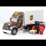 Bruder MACK Granite UPS teherautó taroncával és raklapokkal (02828)