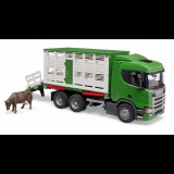 Bruder Scania állatszállító tehénfigurával - Zöld (03548)