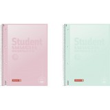 Brunnen A4 80 lapos vonalas pasztell menta és pasztell pink spirálfüzet (106732796)