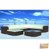 Budapest 24 részes polyrattan kerti ülőgarnitúra, barna