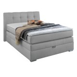 Budapesti Kárpitos Amelie Boxspring franciaágy - világos szürke
