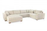 Budapesti Kárpitos Brisse U-alakú ülőgarnitúra - kordhatású bézs