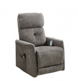 Budapesti Kárpitos DENTON fűthető elektromos relaxfotel, masszázs és felállás segítő funkcióval - sötétszürke