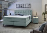 Budapesti Kárpitos Jessica boxspring ágy - türkiz