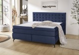 Budapesti Kárpitos Jessica mix boxspring ágy - velúr hatású sötét kék