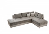 Budapesti Kárpitos Mandera sarokkanapé jobbos - világosszürke