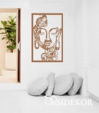 Buddha fej falikép fából